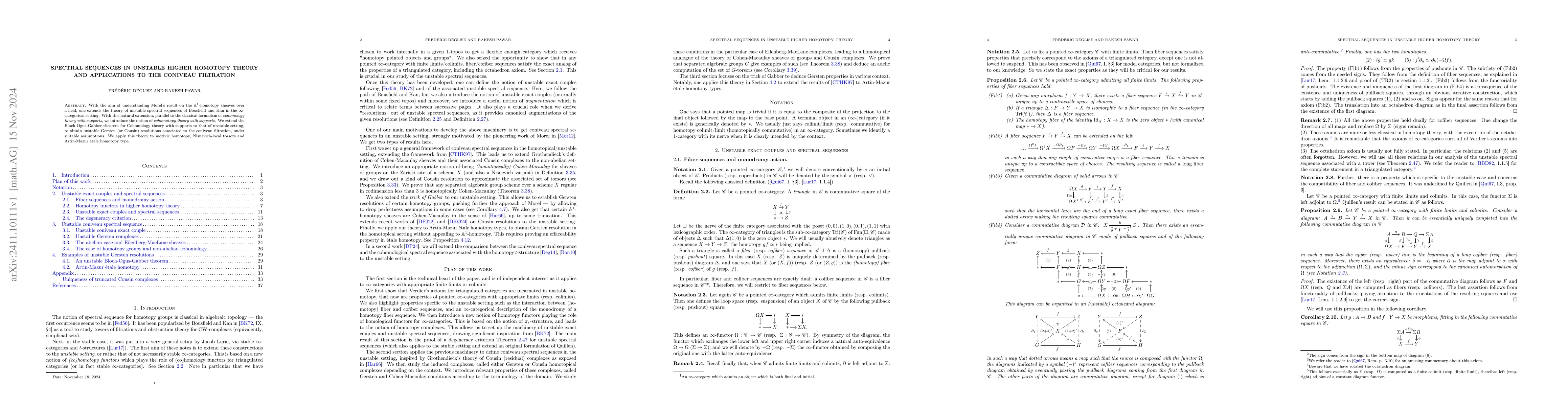 Thumbnail for Spectral sequences in unstable higher homotopy theory and applications
  to the Coniveau filtration