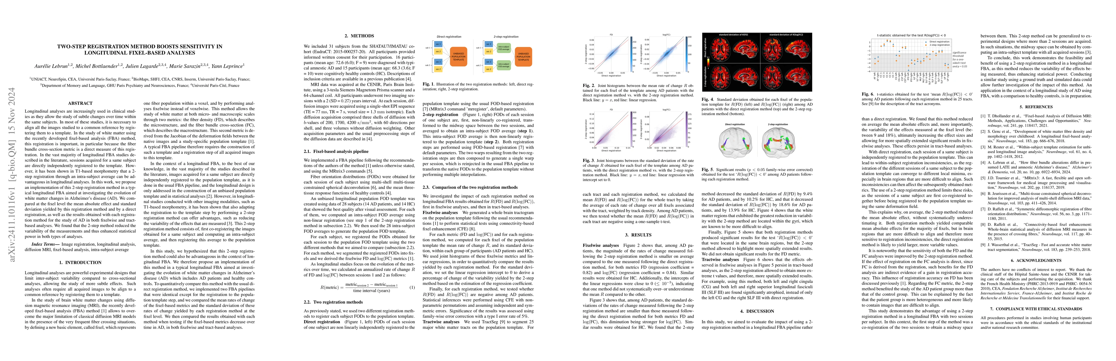 Thumbnail for Two-step registration method boosts sensitivity in longitudinal
  fixel-based analyses