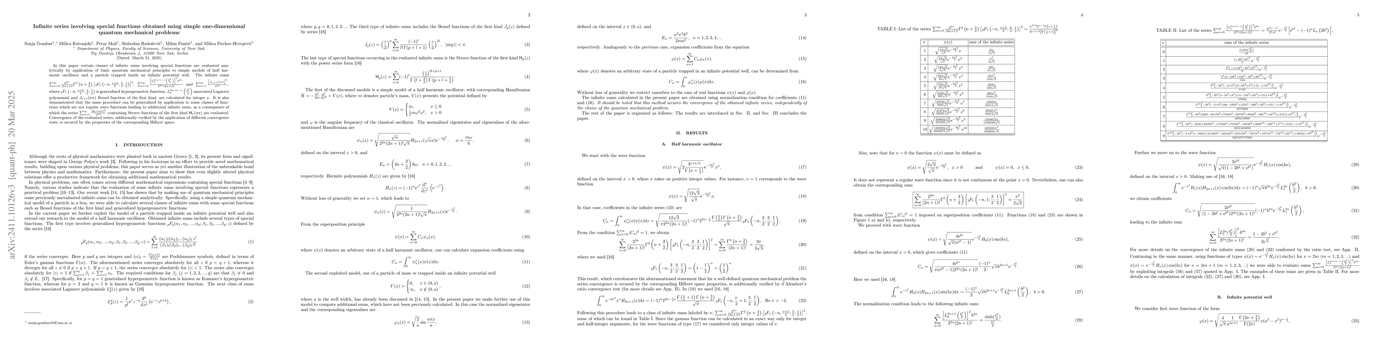 Thumbnail for Infinite series involving special functions obtained using simple
  one-dimensional quantum mechanical problems