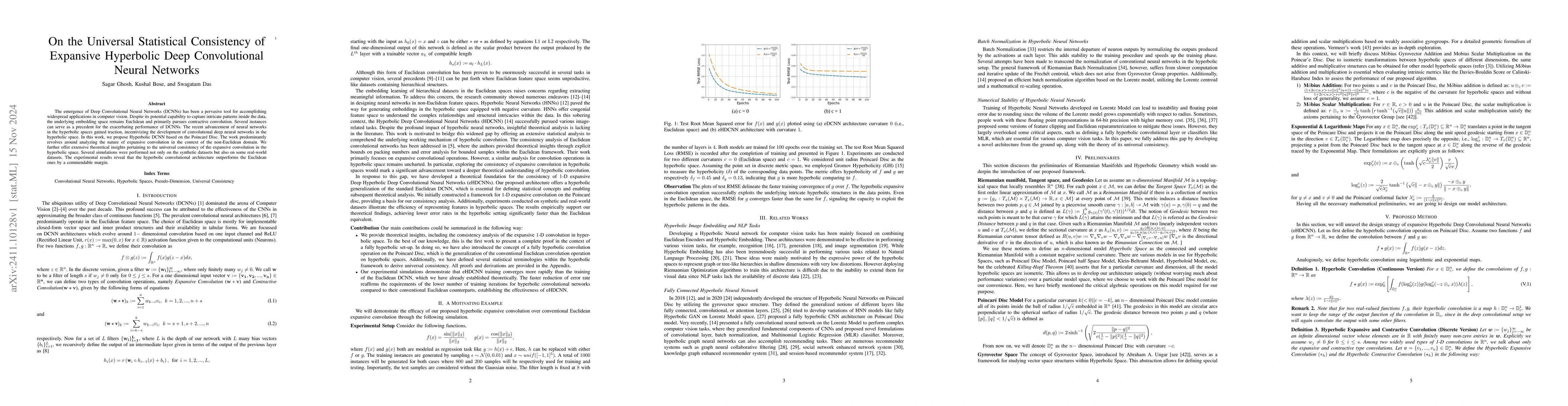 Thumbnail for On the Universal Statistical Consistency of Expansive Hyperbolic Deep
  Convolutional Neural Networks