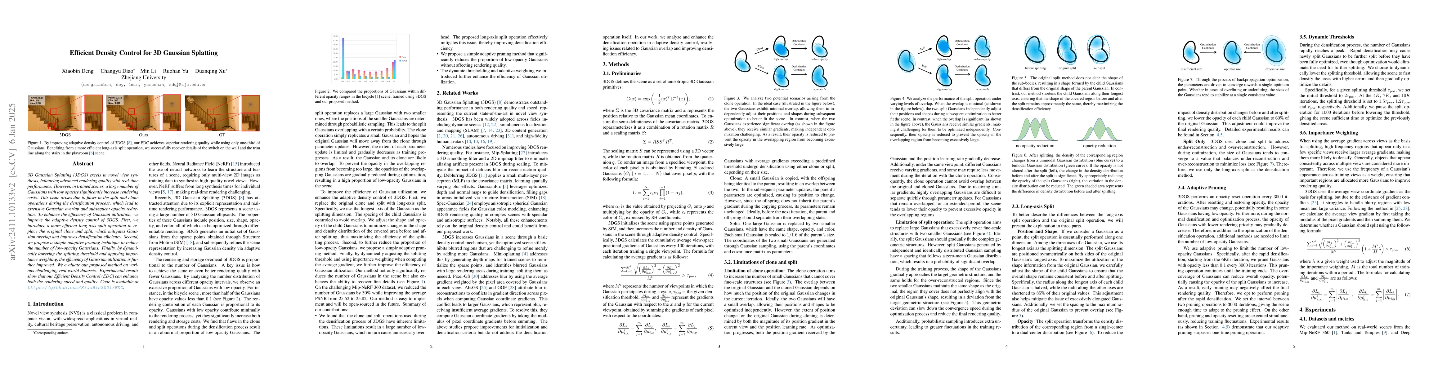 Thumbnail for Efficient Density Control for 3D Gaussian Splatting