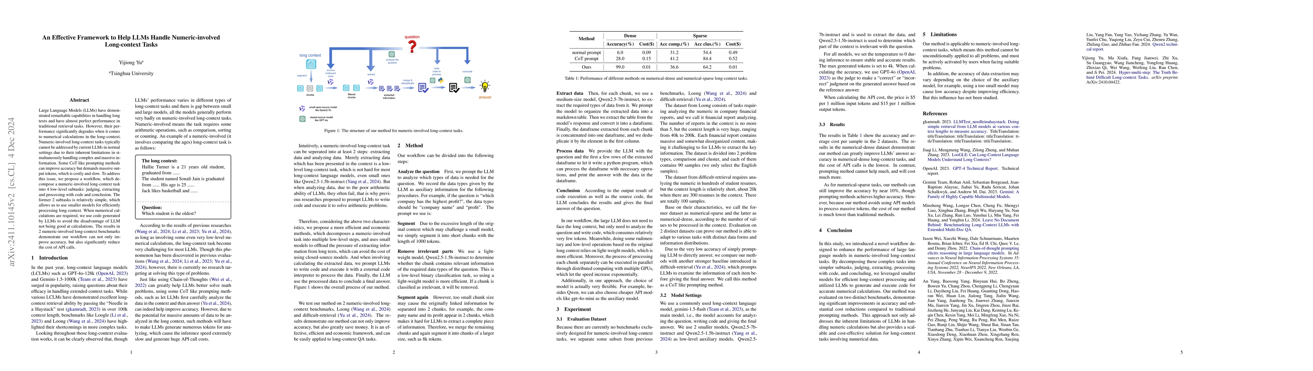 Thumbnail for An Effective Framework to Help Large Language Models Handle
  Numeric-involved Long-context Tasks