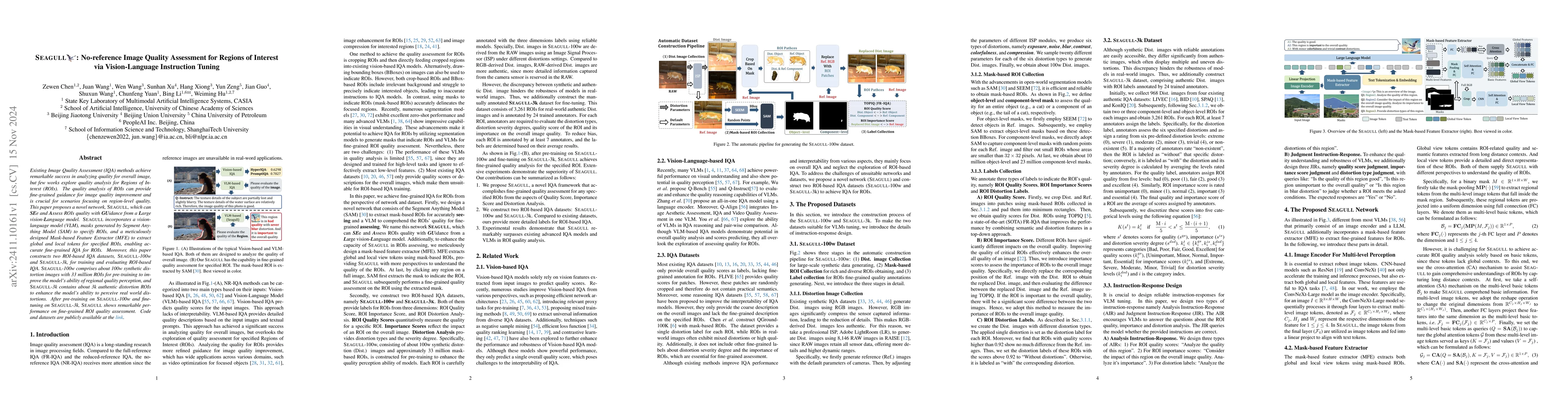 Thumbnail for SEAGULL: No-reference Image Quality Assessment for Regions of Interest
  via Vision-Language Instruction Tuning