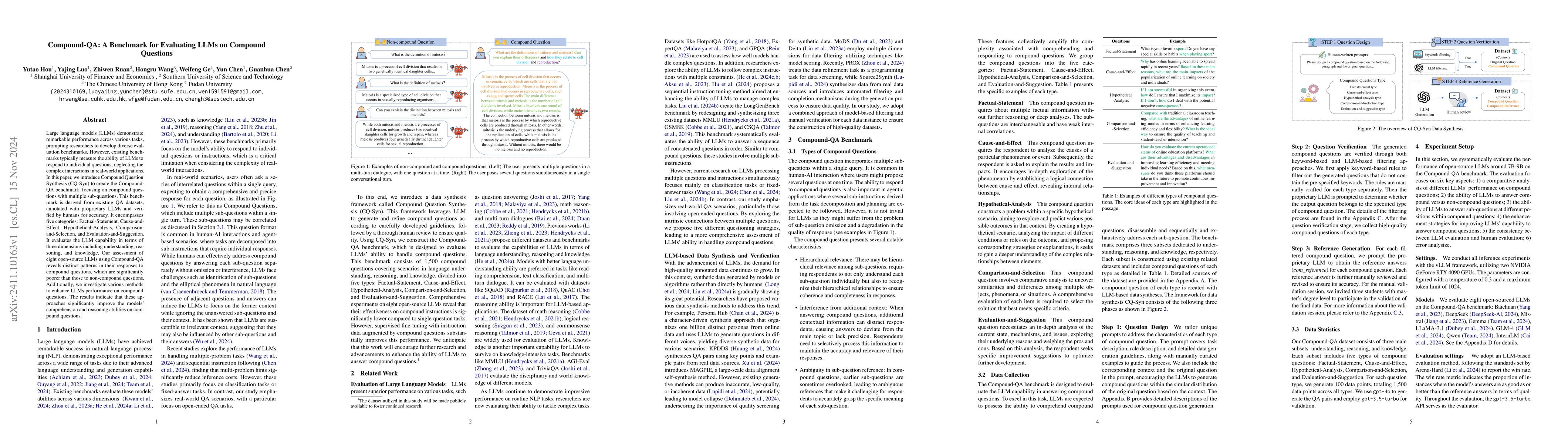 Thumbnail for Compound-QA: A Benchmark for Evaluating LLMs on Compound Questions
