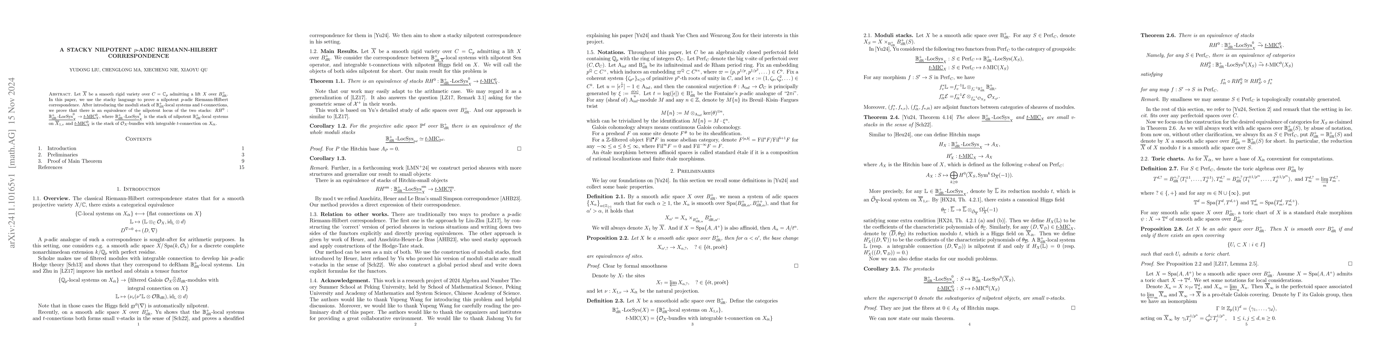 Thumbnail for A stacky nilpotent $p$-adic Riemann-Hilbert correspondence