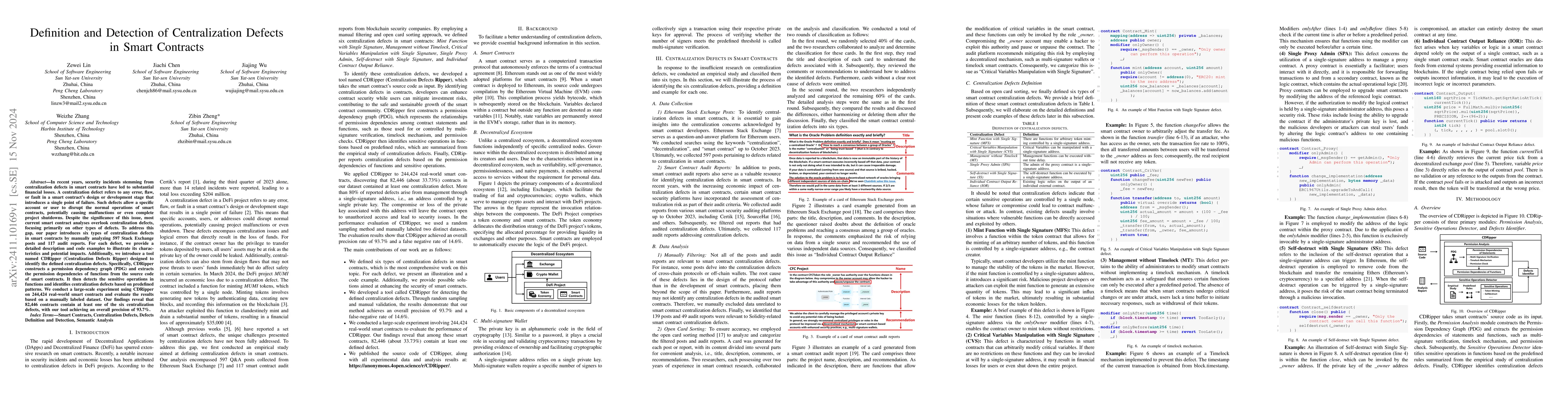 Thumbnail for Definition and Detection of Centralization Defects in Smart Contracts