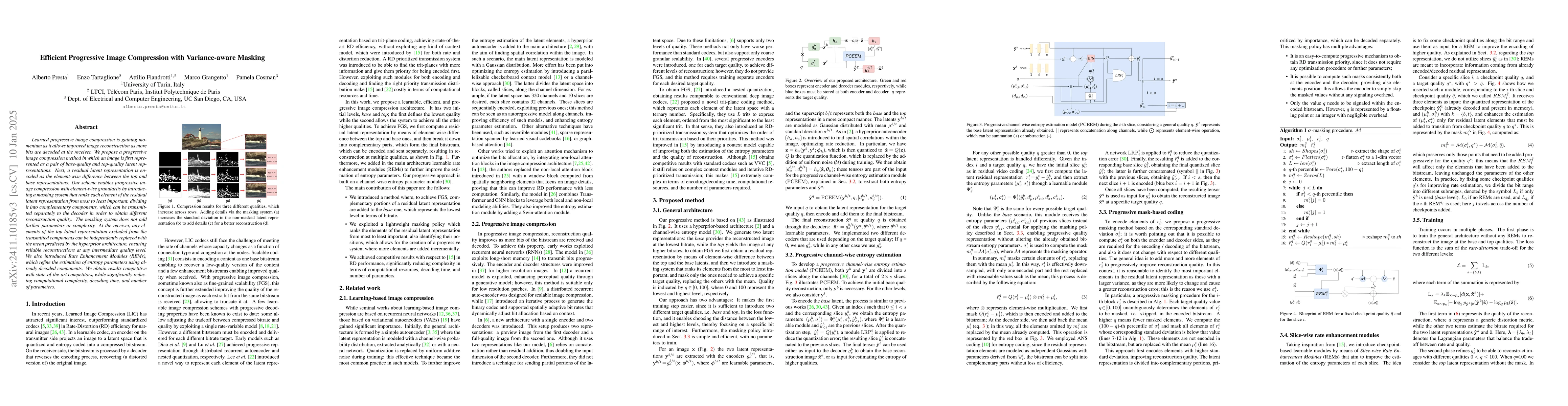 Thumbnail for Efficient Progressive Image Compression with Variance-aware Masking