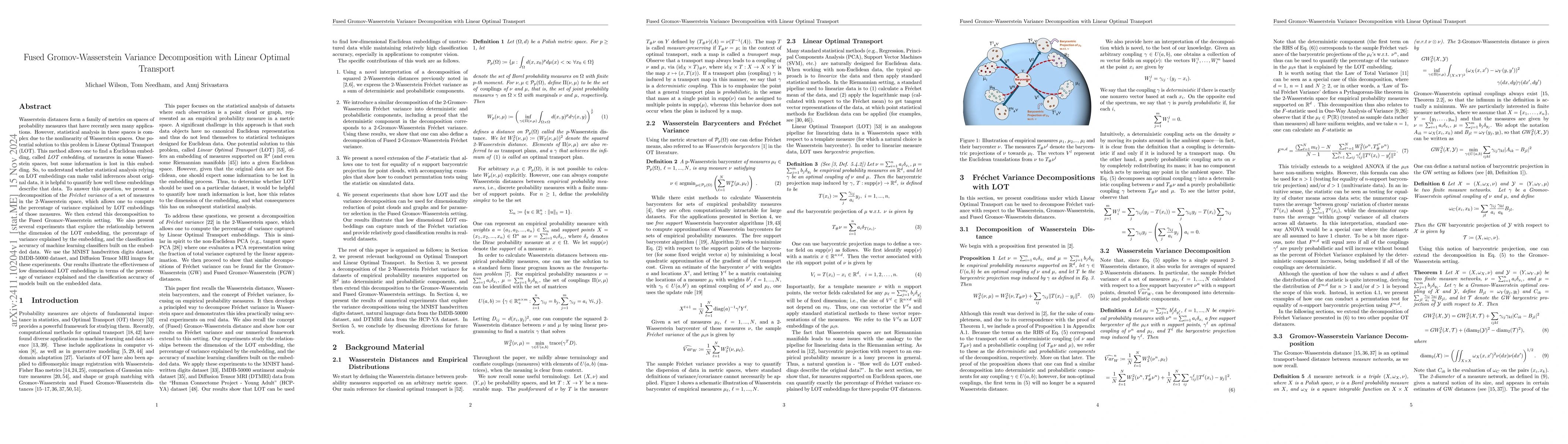 Thumbnail for Fused Gromov-Wasserstein Variance Decomposition with Linear Optimal
  Transport