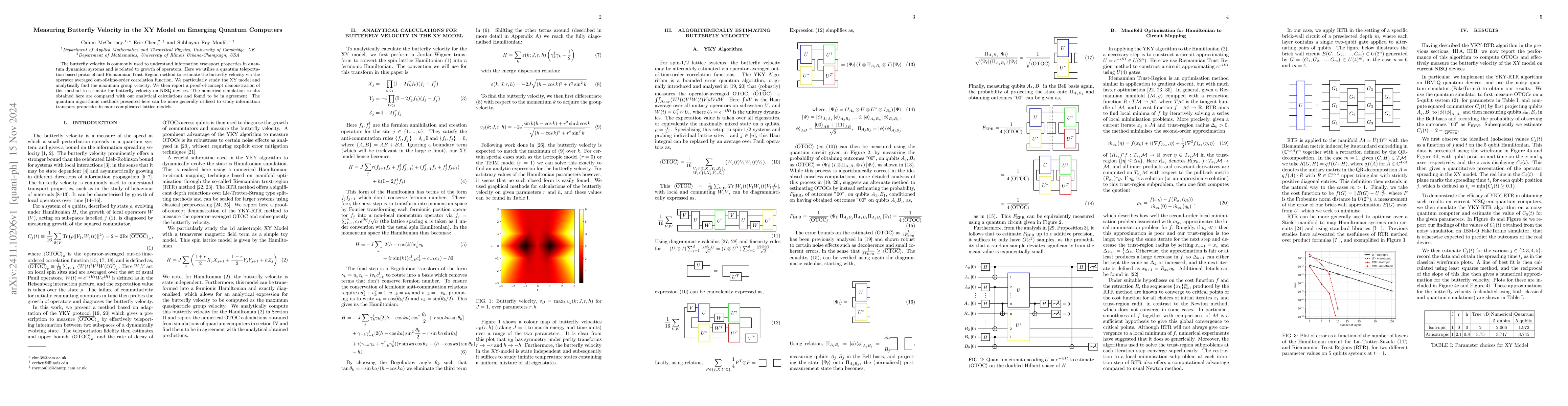 Thumbnail for Measuring Butterfly Velocity in the XY Model on Emerging Quantum
  Computers