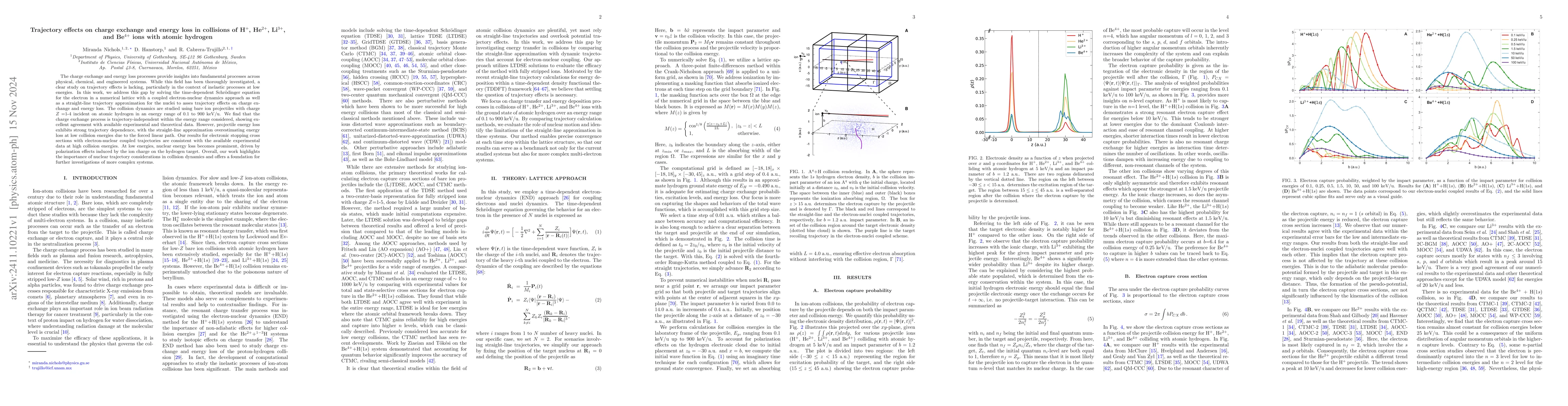 Thumbnail for Trajectory effects on charge exchange and energy loss in collisions of
  H$^+$, He$^{2+}$, Li$^{3+}$, and Be$^{4+}$ ions with atomic hydrogen