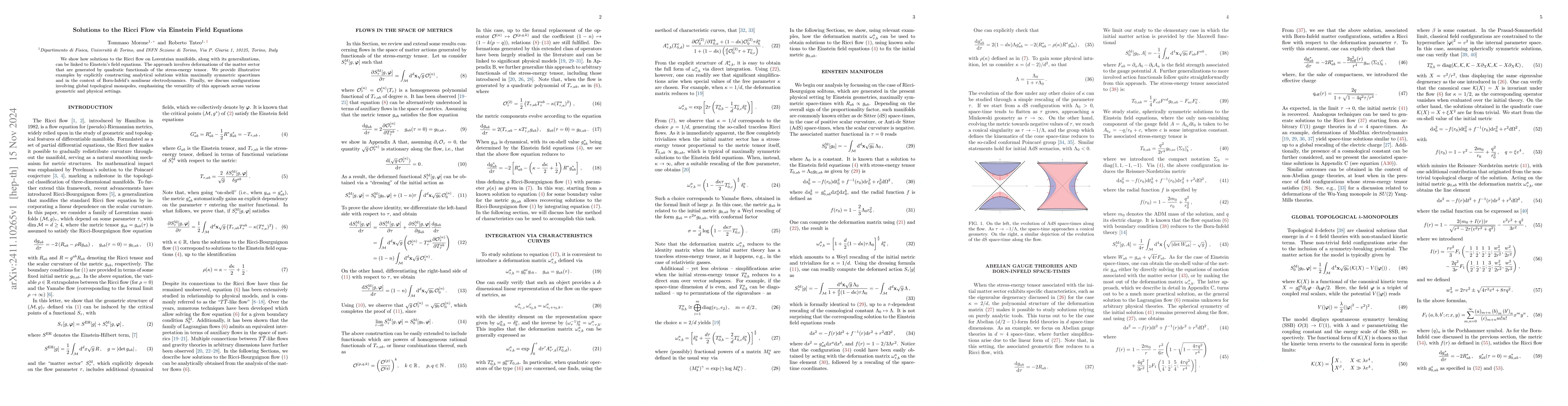 Thumbnail for Solutions to the Ricci Flow via Einstein Field Equations