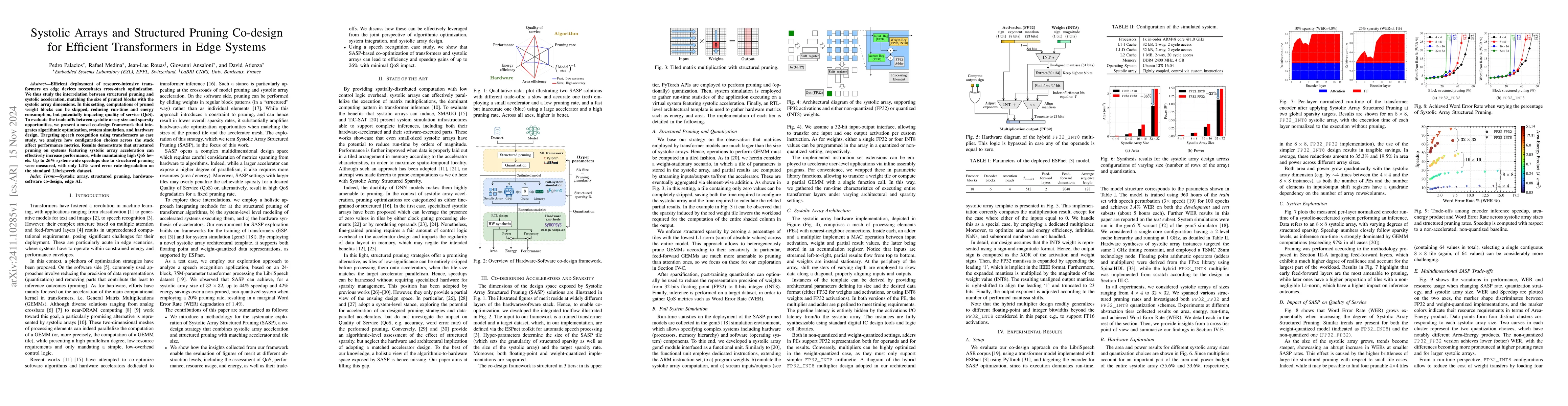 Thumbnail for Systolic Arrays and Structured Pruning Co-design for Efficient
  Transformers in Edge Systems