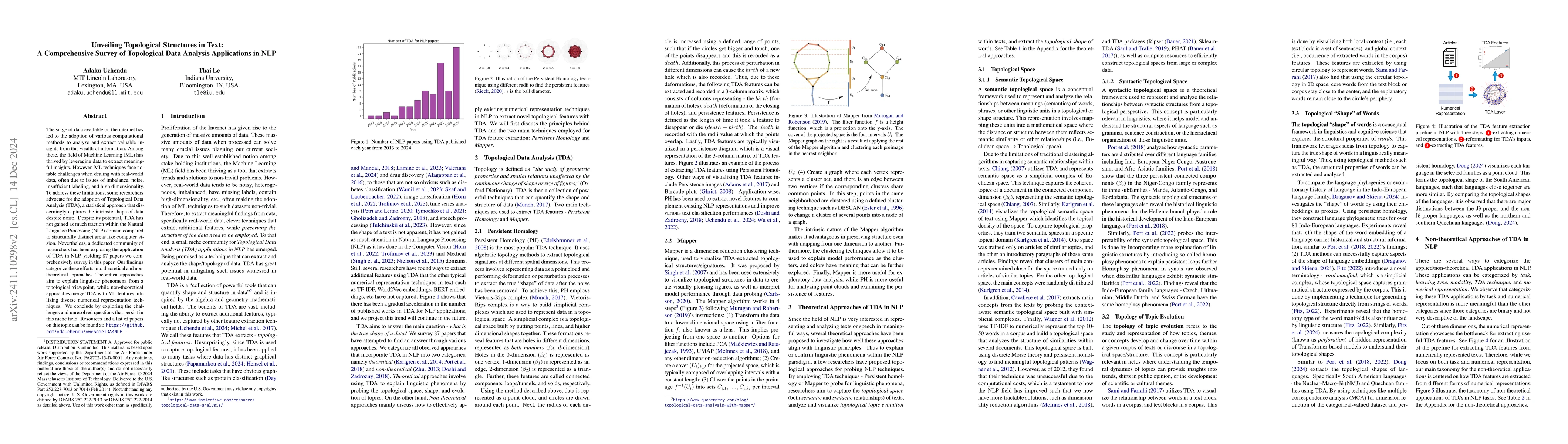 Thumbnail for Unveiling Topological Structures in Text: A Comprehensive Survey of
  Topological Data Analysis Applications in NLP