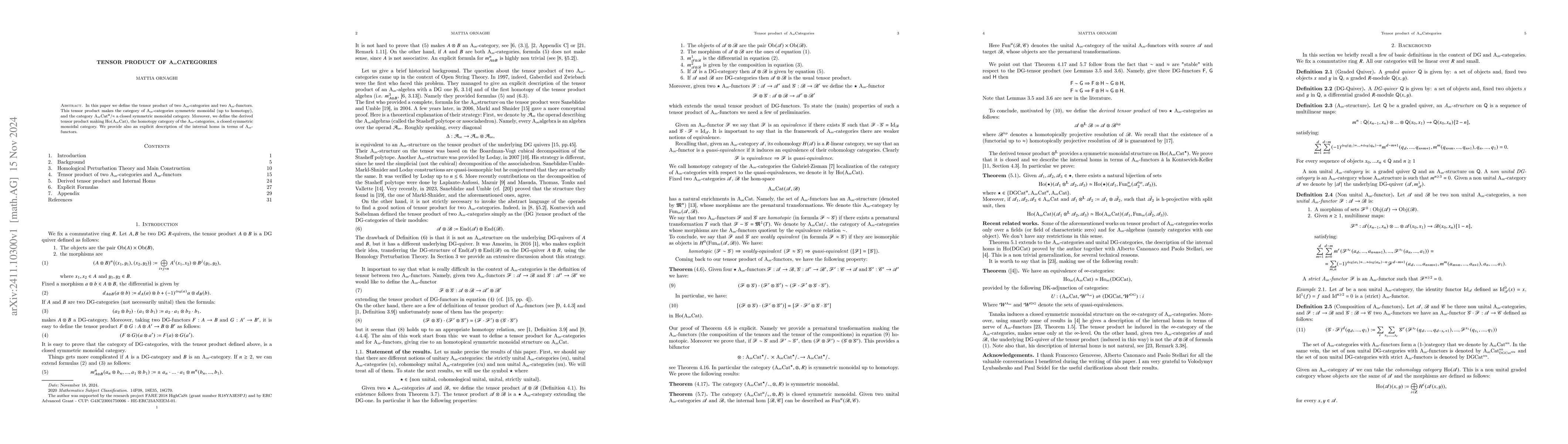 Thumbnail for Tensor product of A$_{\infty}$-categories