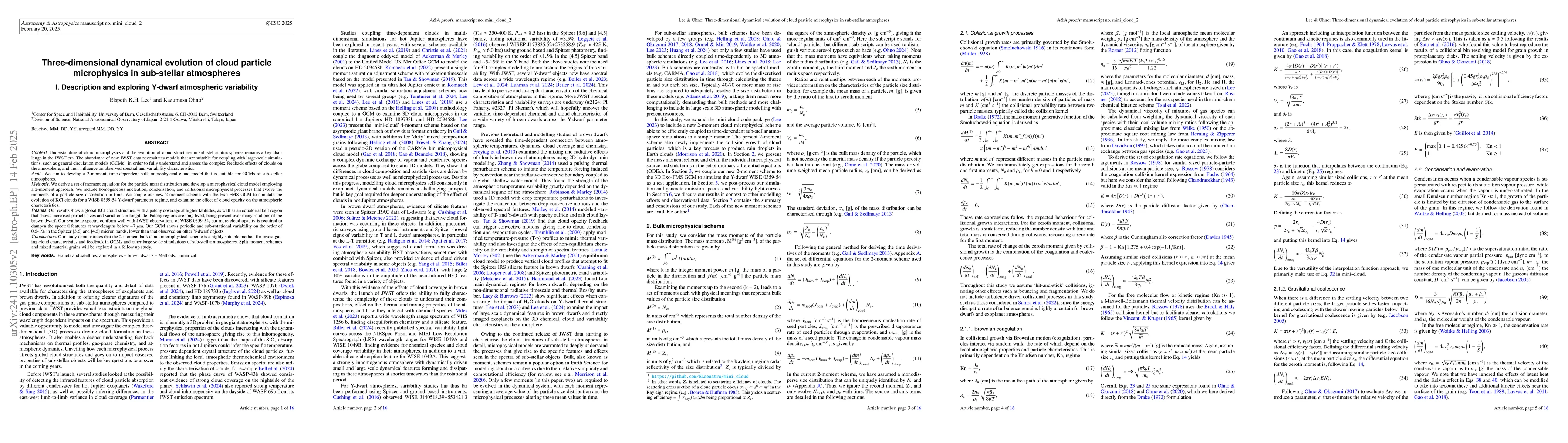 Thumbnail for Three-dimensional dynamical evolution of cloud particle microphysics in
  sub-stellar atmospheres I. Description and exploring Y-dwarf atmospheric
  variability