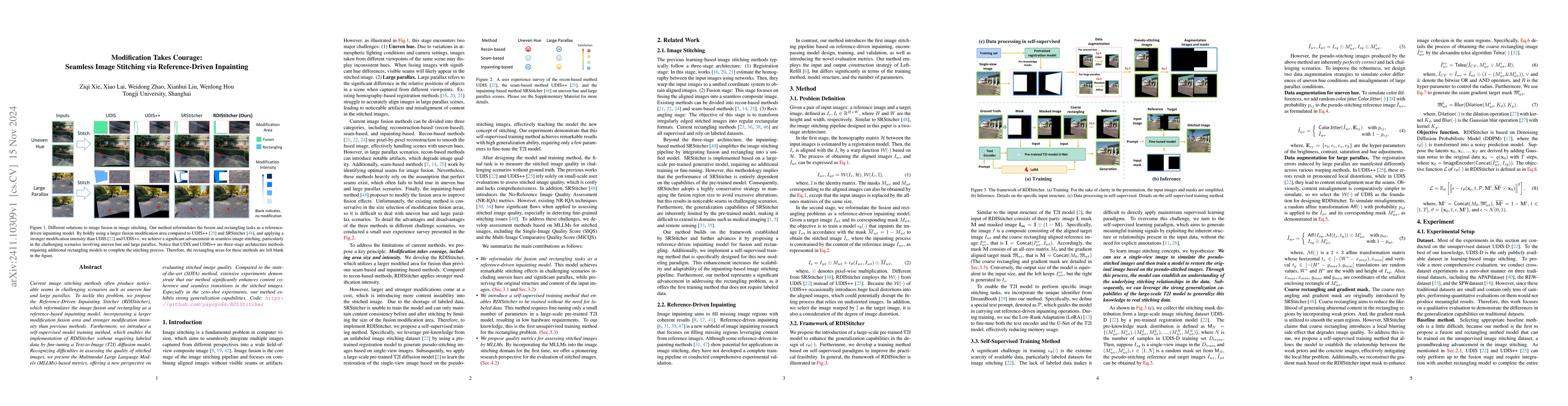 Thumbnail for Modification Takes Courage: Seamless Image Stitching via
  Reference-Driven Inpainting