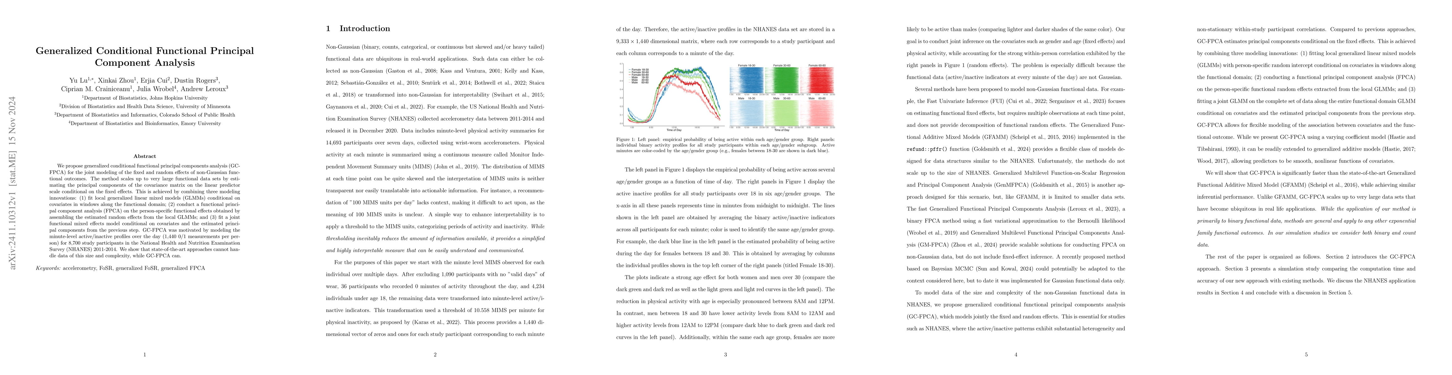 Thumbnail for Generalized Conditional Functional Principal Component Analysis