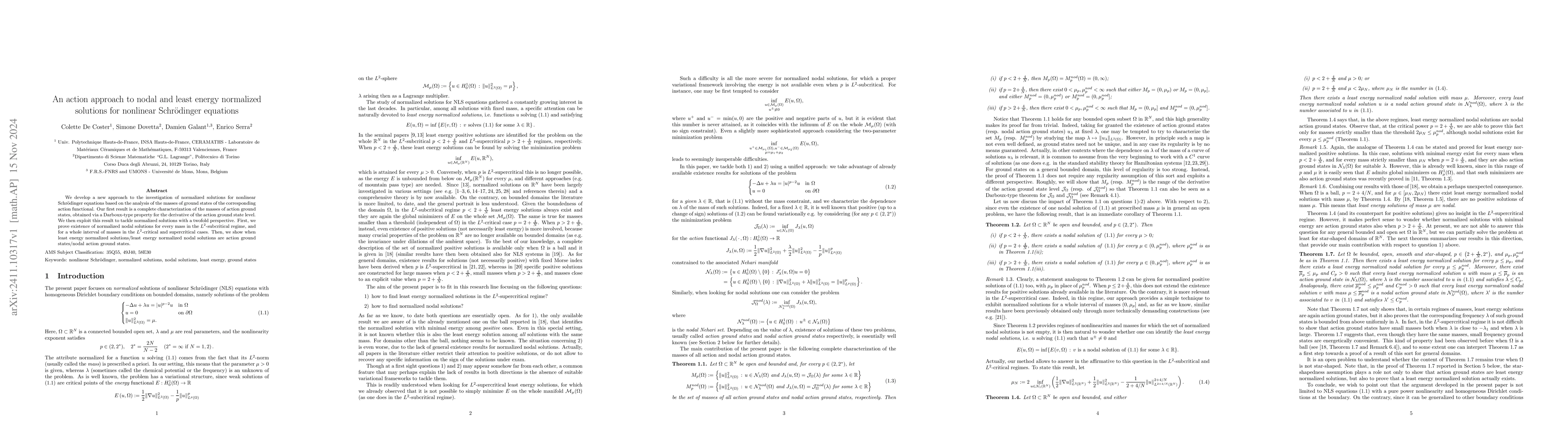 Thumbnail for An action approach to nodal and least energy normalized solutions for
  nonlinear Schrödinger equations