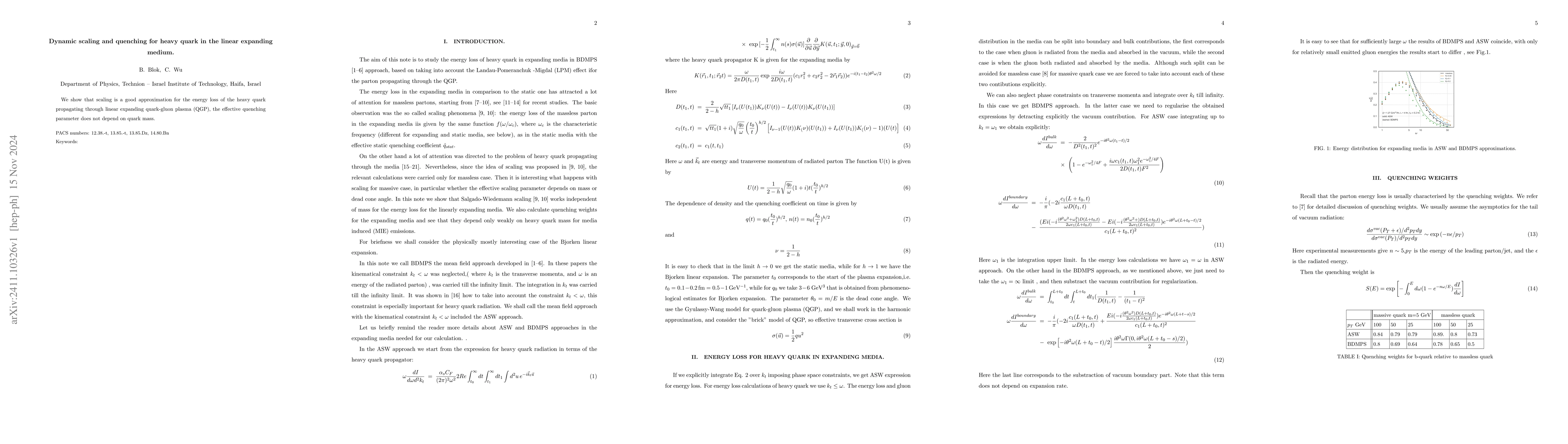 Thumbnail for Dynamic scaling and quenching for heavy quark in the linear expanding
  medium