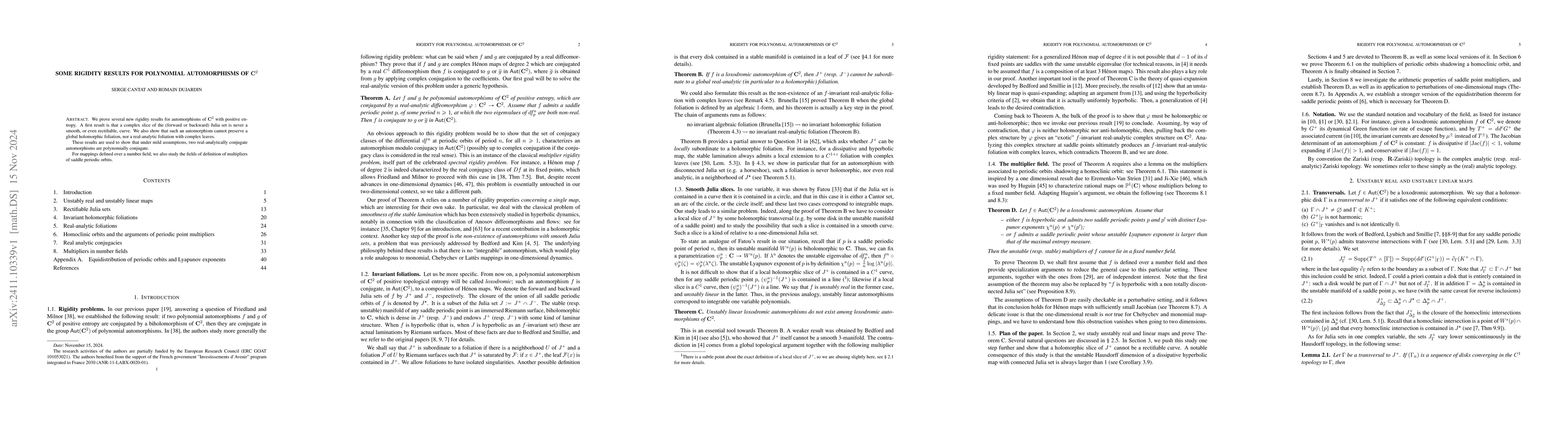 Thumbnail for Some rigidity results for polynomial automorphisms of C^2