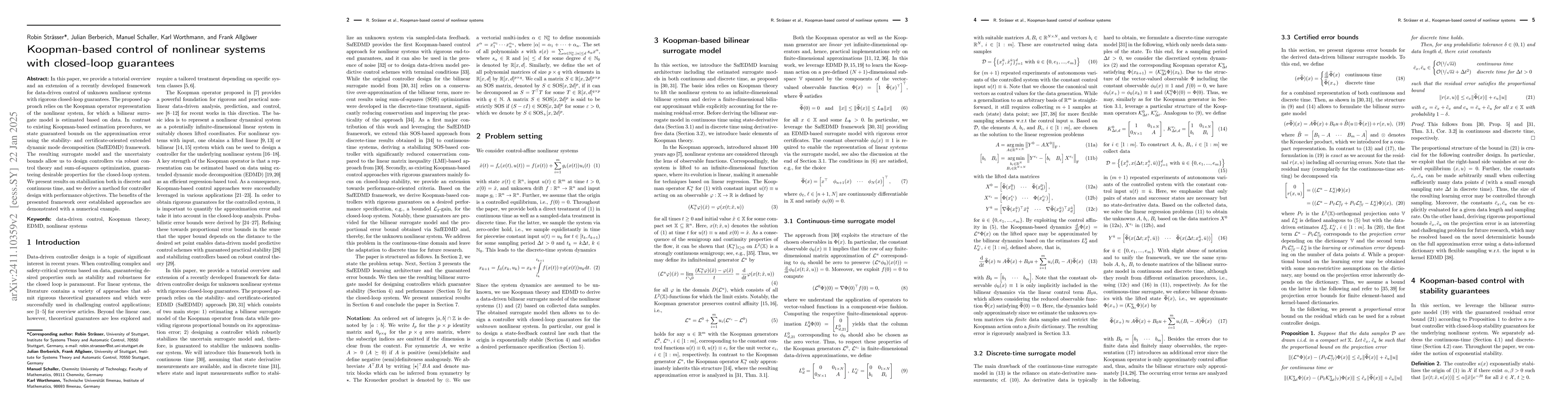 Thumbnail for Koopman-based control of nonlinear systems with closed-loop guarantees