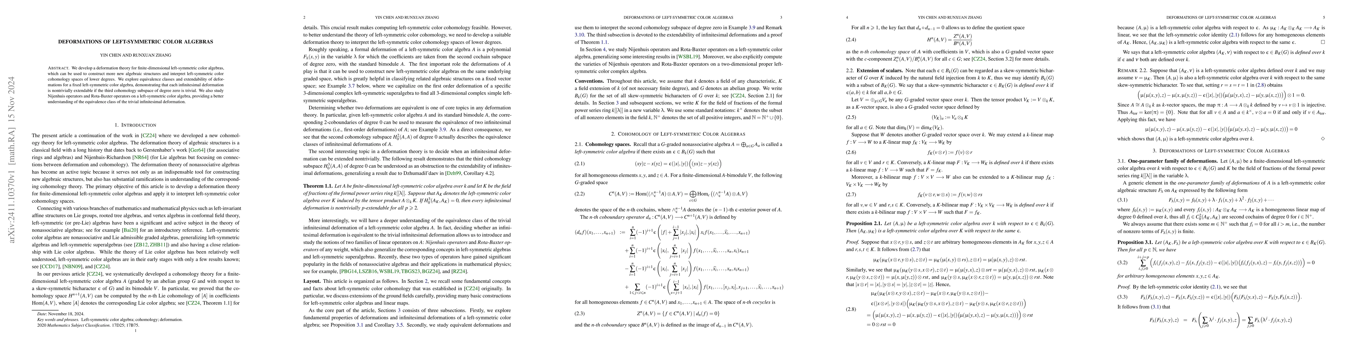 Thumbnail for Deformations of left-symmetric color algebras