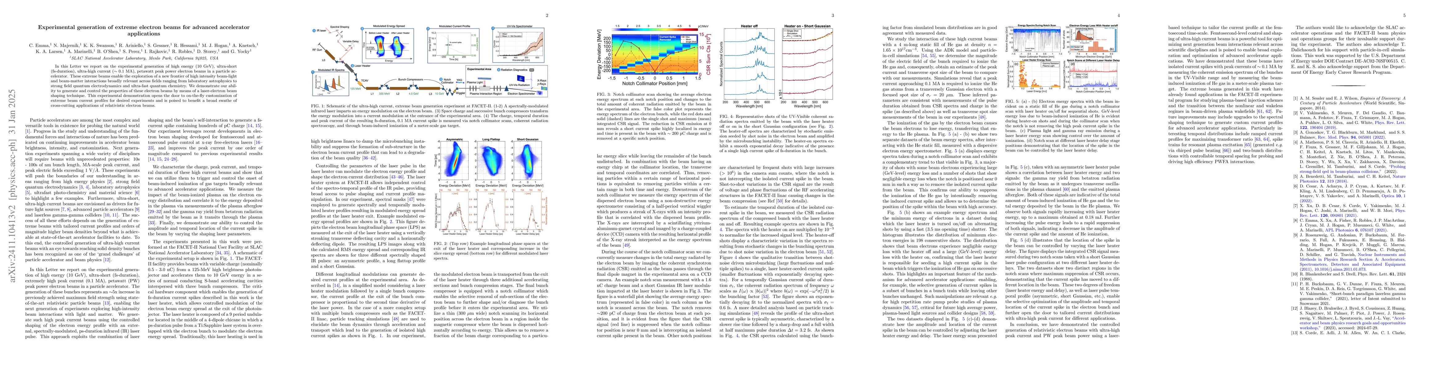 Thumbnail for Experimental generation of extreme electron beams for advanced
  accelerator applications
