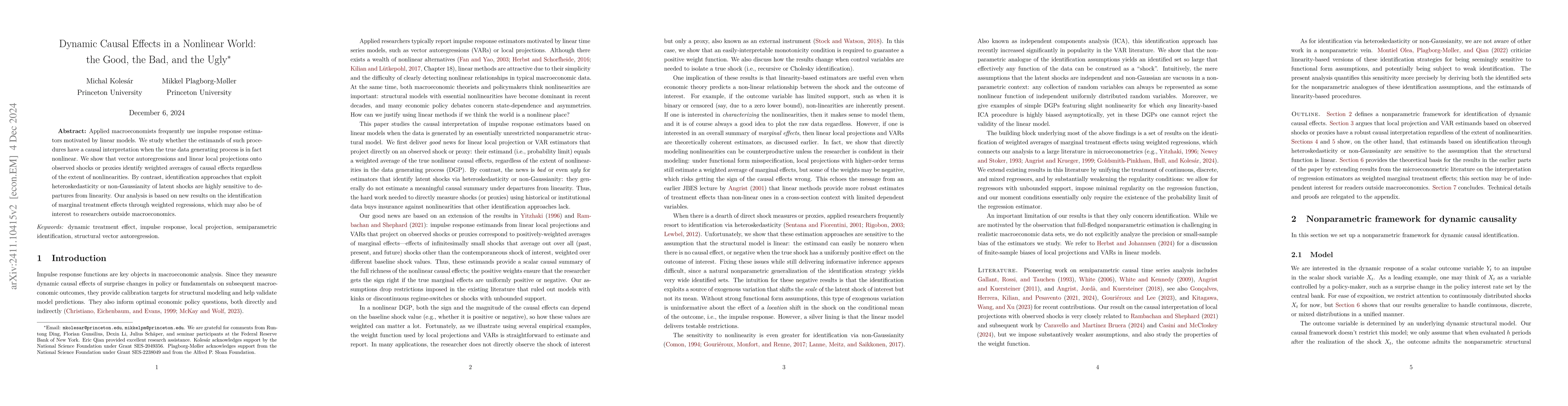 Thumbnail for Dynamic Causal Effects in a Nonlinear World: the Good, the Bad, and the
  Ugly
