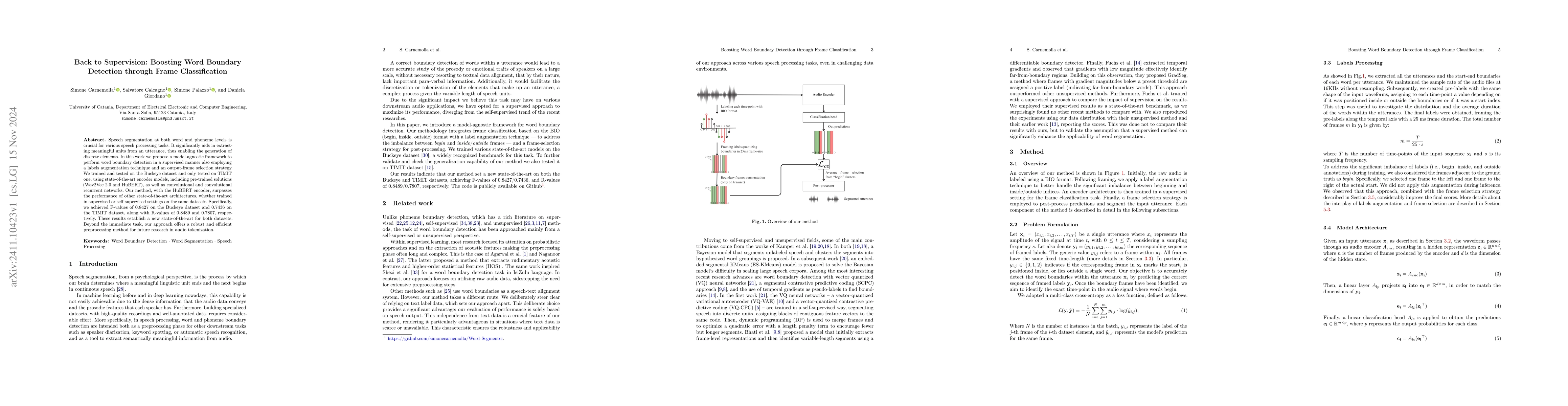 Thumbnail for Back to Supervision: Boosting Word Boundary Detection through Frame
  Classification