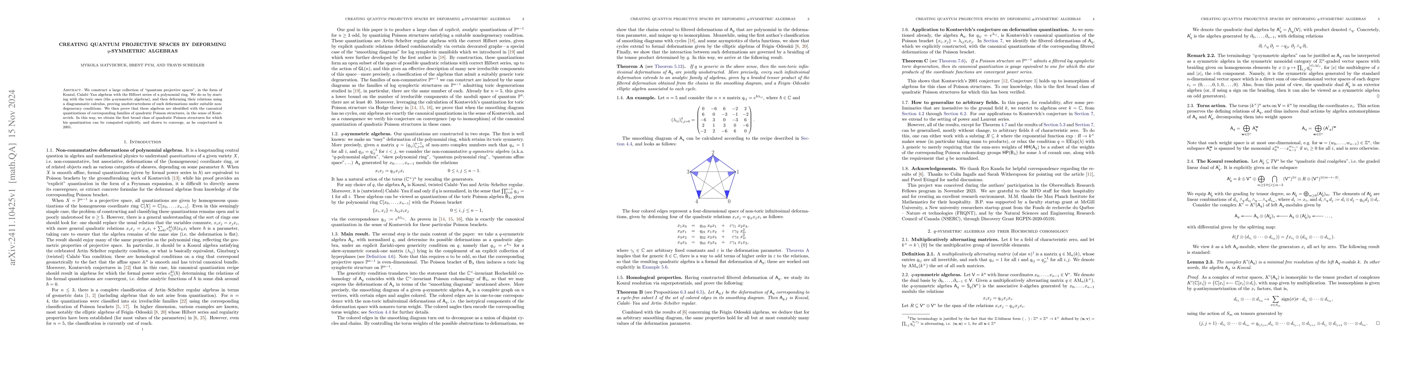 Thumbnail for Creating quantum projective spaces by deforming q-symmetric algebras