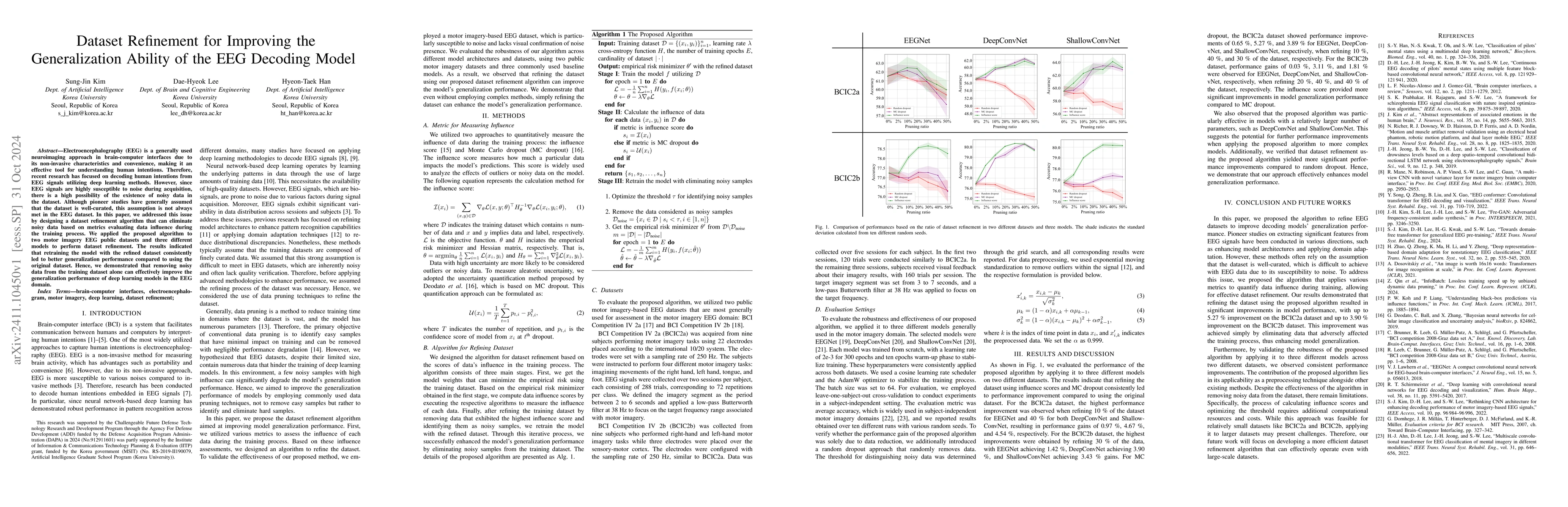 Thumbnail for Dataset Refinement for Improving the Generalization Ability of the EEG
  Decoding Model