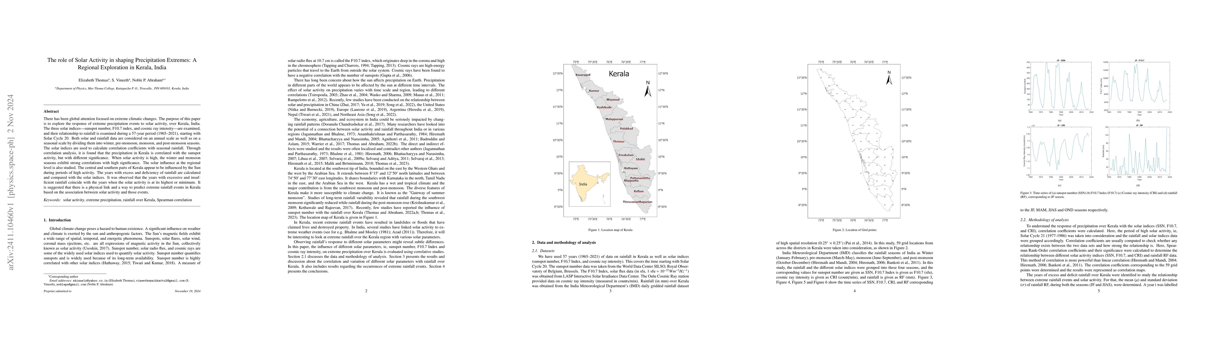 Thumbnail for The role of Solar Activity in shaping Precipitation Extremes: A Regional
  Exploration in Kerala, India