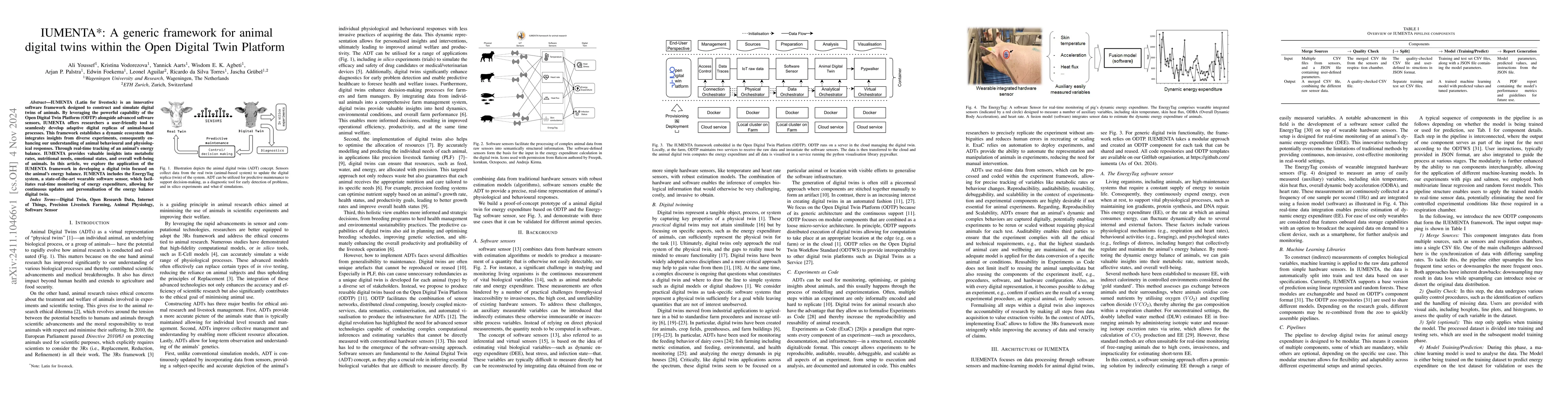 Thumbnail for IUMENTA: A generic framework for animal digital twins within the Open
  Digital Twin Platform