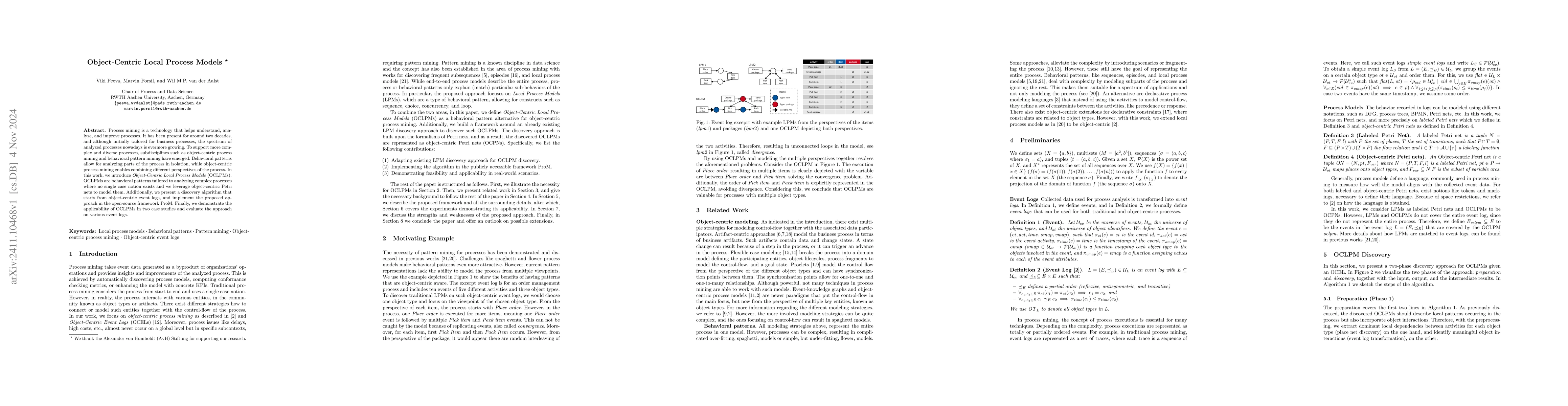 Thumbnail for Object-Centric Local Process Models