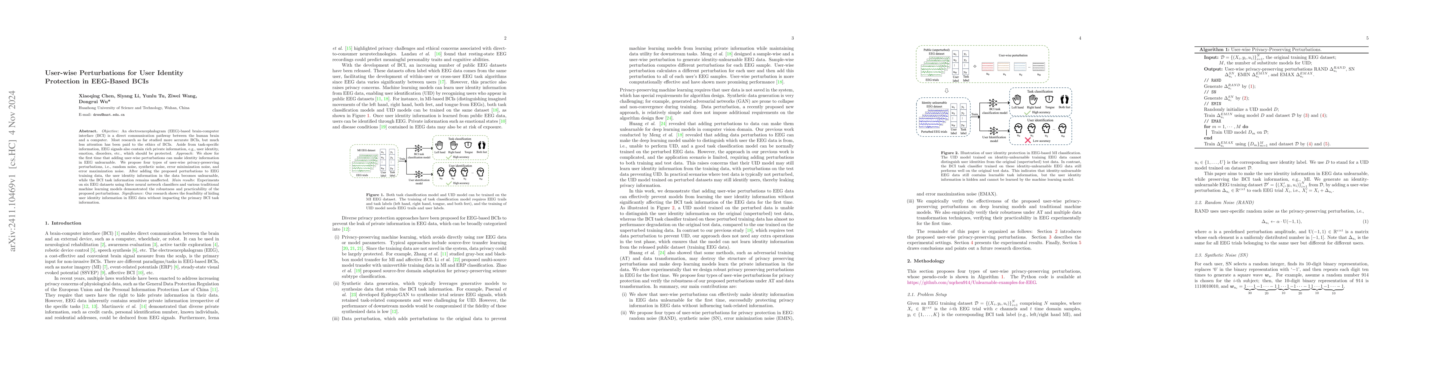 Thumbnail for User-wise Perturbations for User Identity Protection in EEG-Based BCIs
