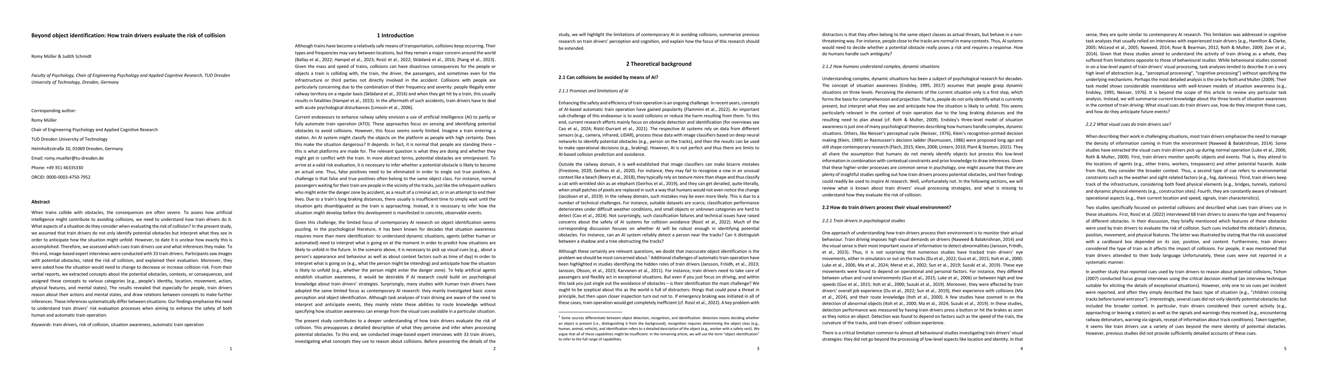 Thumbnail for Beyond object identification: How train drivers evaluate the risk of
  collision
