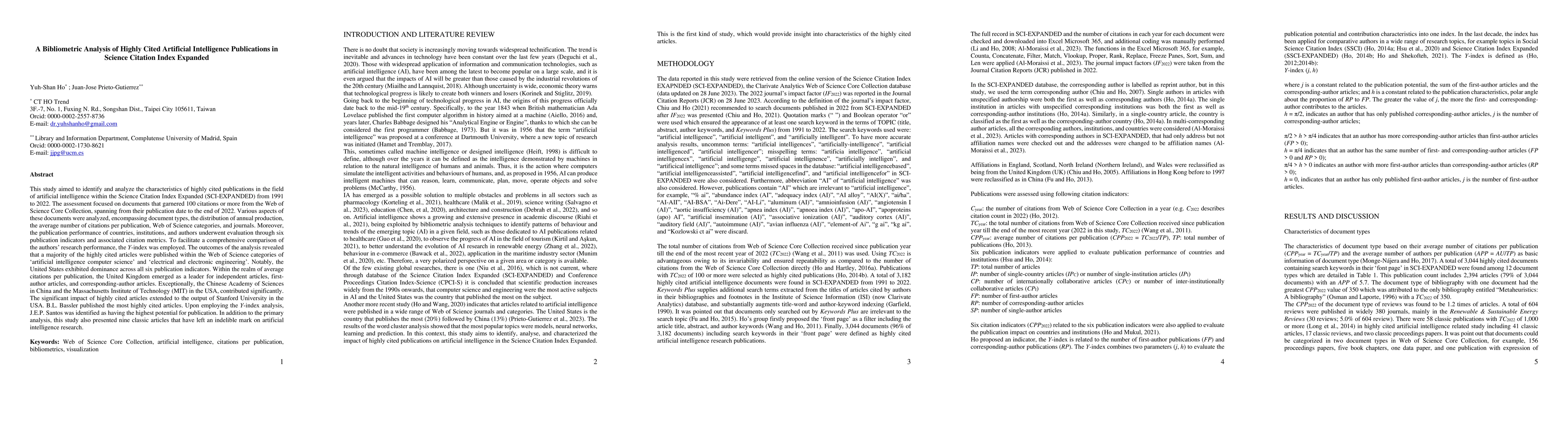 Thumbnail for A Bibliometric Analysis of Highly Cited Artificial Intelligence
  Publications in Science Citation Index Expanded