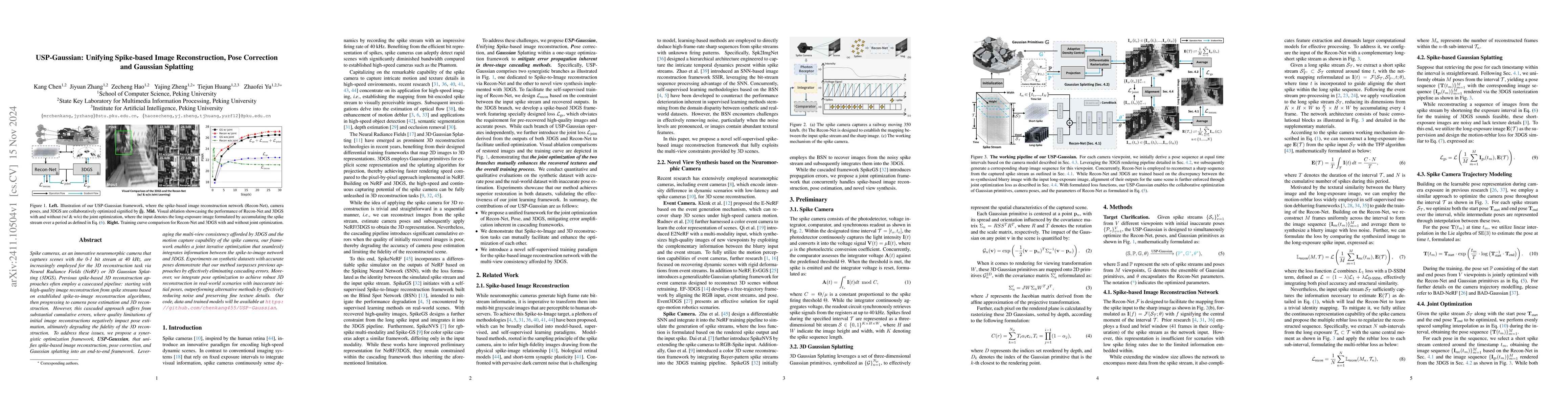 Thumbnail for USP-Gaussian: Unifying Spike-based Image Reconstruction, Pose Correction
  and Gaussian Splatting