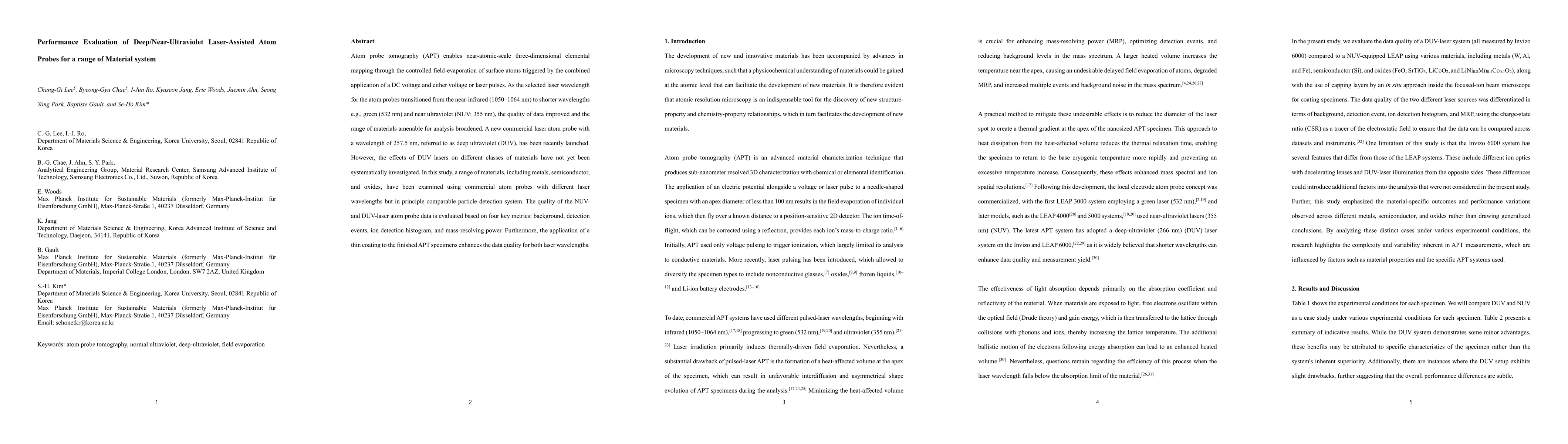 Thumbnail for Performance Evaluation of Deep,Near Ultraviolet Laser Assisted Atom
  Probes for a range of Material system