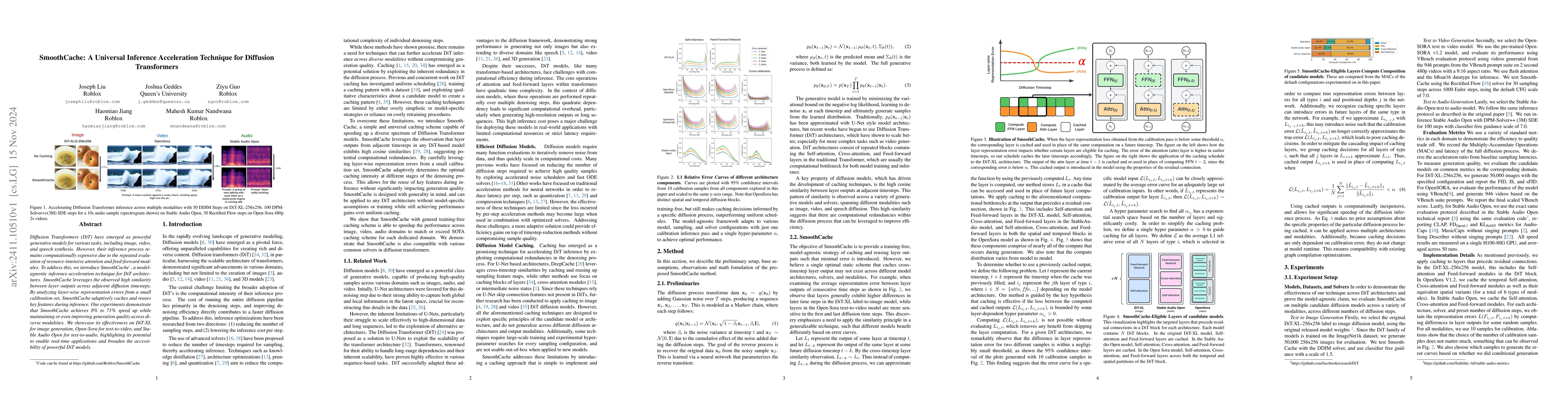 Thumbnail for SmoothCache: A Universal Inference Acceleration Technique for Diffusion
  Transformers