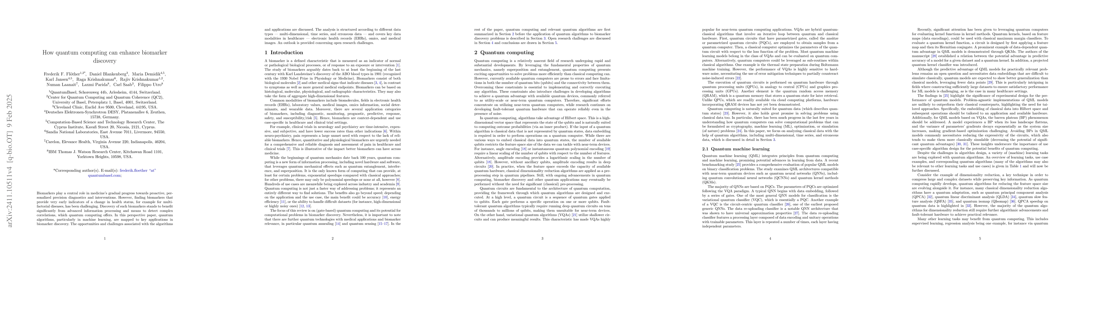 Thumbnail for How quantum computing can enhance biomarker discovery for
  multi-factorial diseases