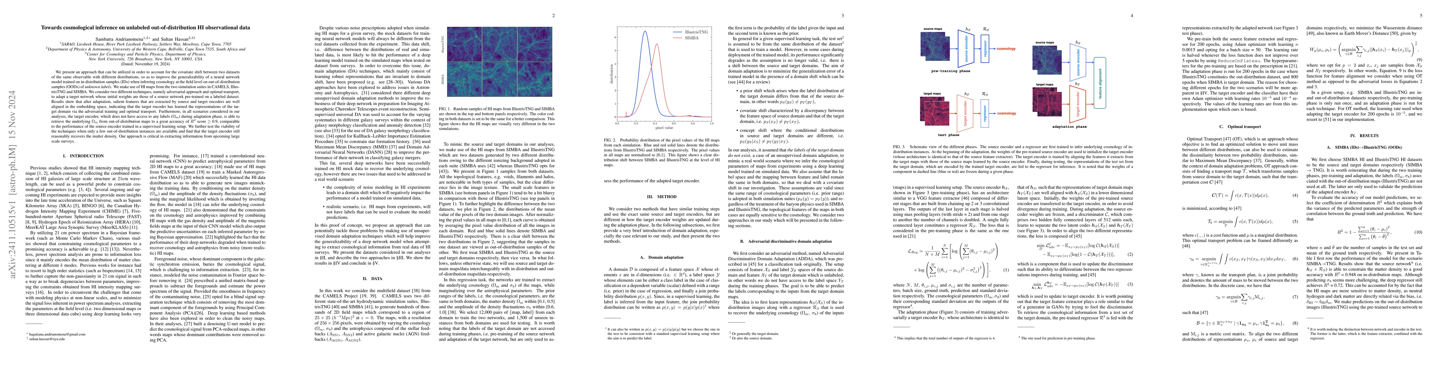 Thumbnail for Towards cosmological inference on unlabeled out-of-distribution HI
  observational data