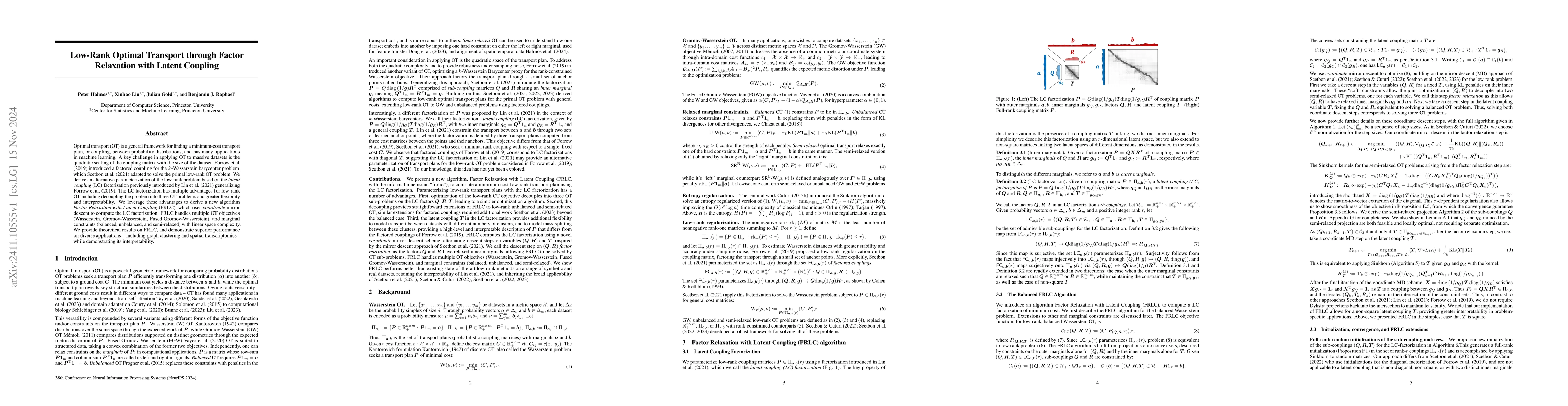 Thumbnail for Low-Rank Optimal Transport through Factor Relaxation with Latent
  Coupling