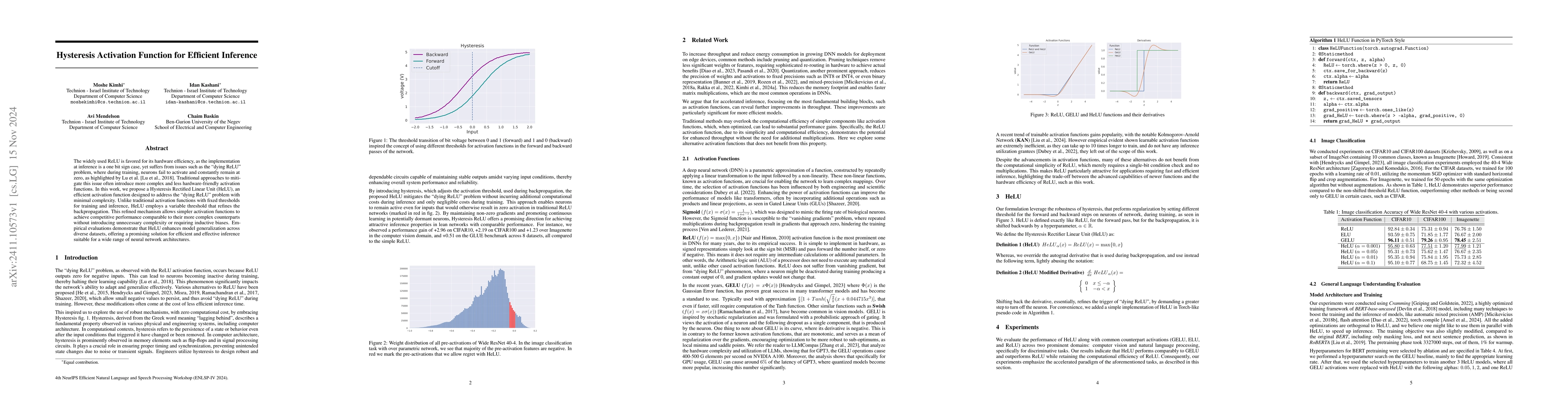 Thumbnail for Hysteresis Activation Function for Efficient Inference