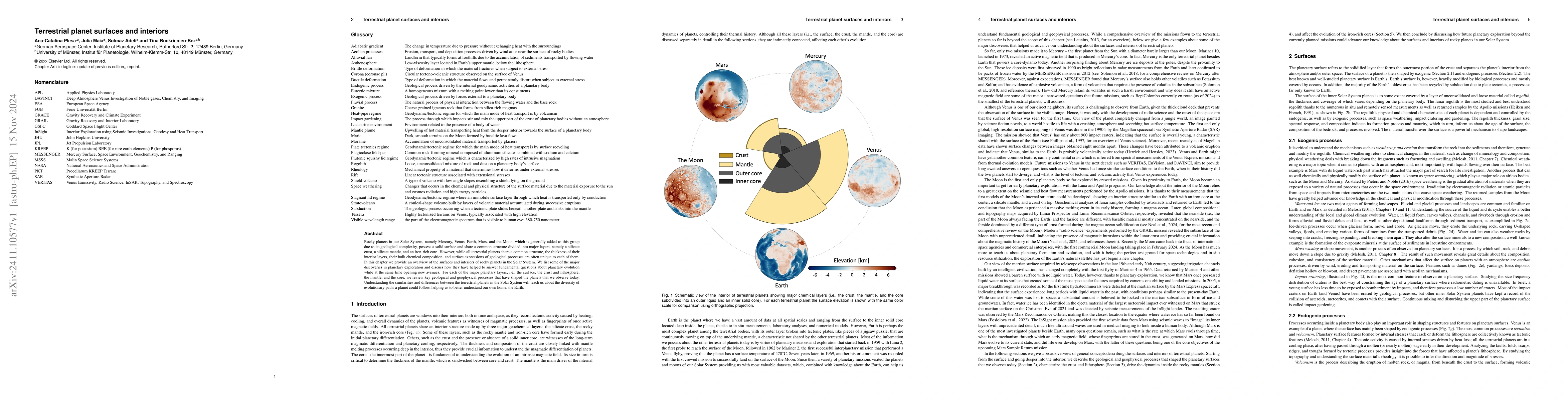 Thumbnail for Terrestrial planet surfaces and interiors