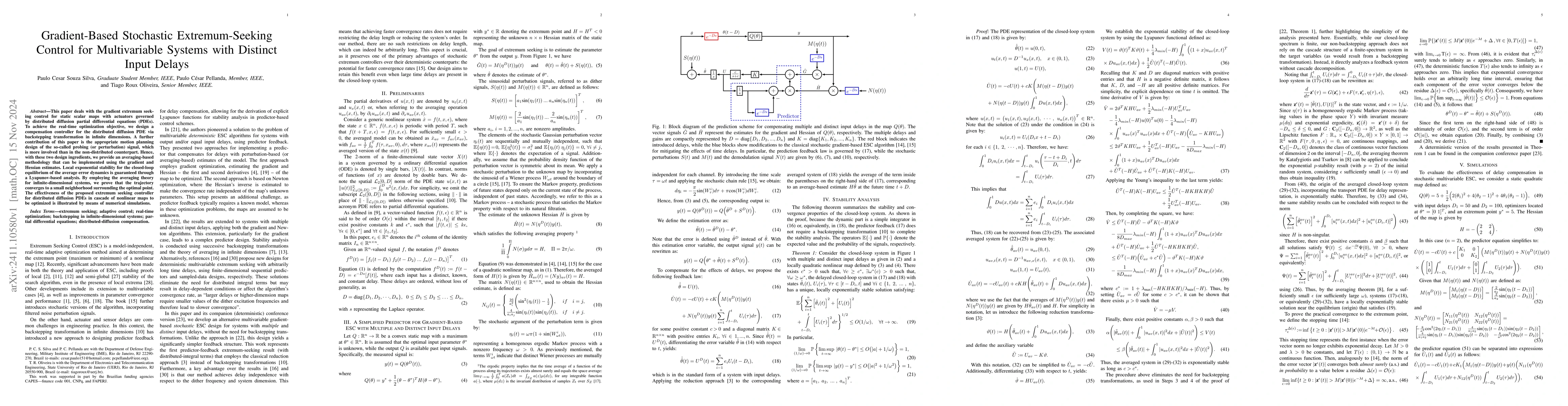 Thumbnail for Gradient-Based Stochastic Extremum-Seeking Control for Multivariable
  Systems with Distinct Input Delays