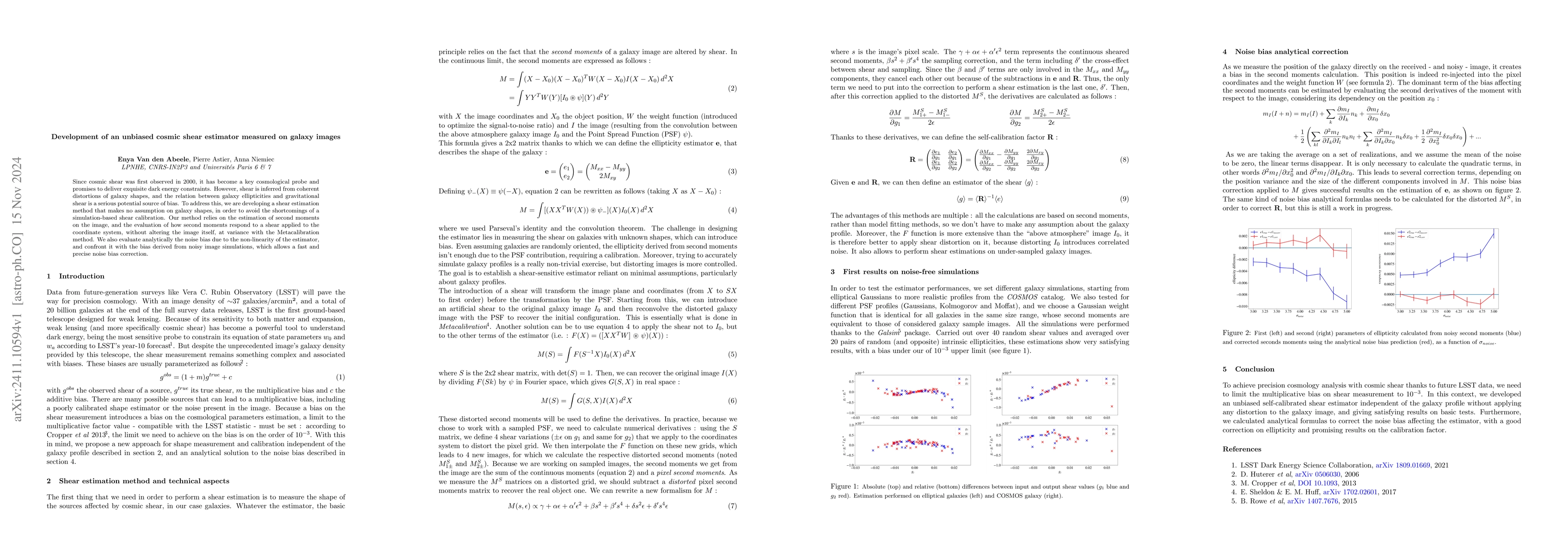 Thumbnail for Development of an unbiased cosmic shear estimator measured on galaxy
  images
