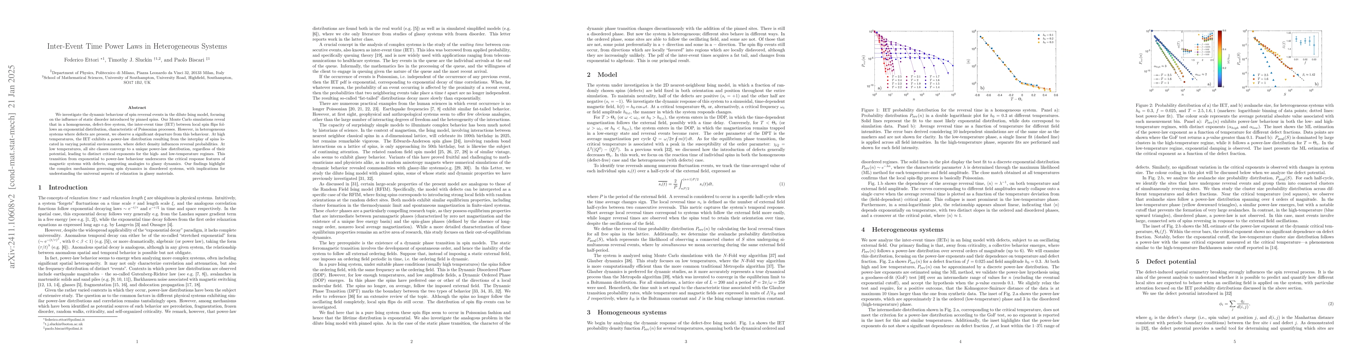 Thumbnail for Inter-Event Time Power Laws in Heterogeneous Systems
