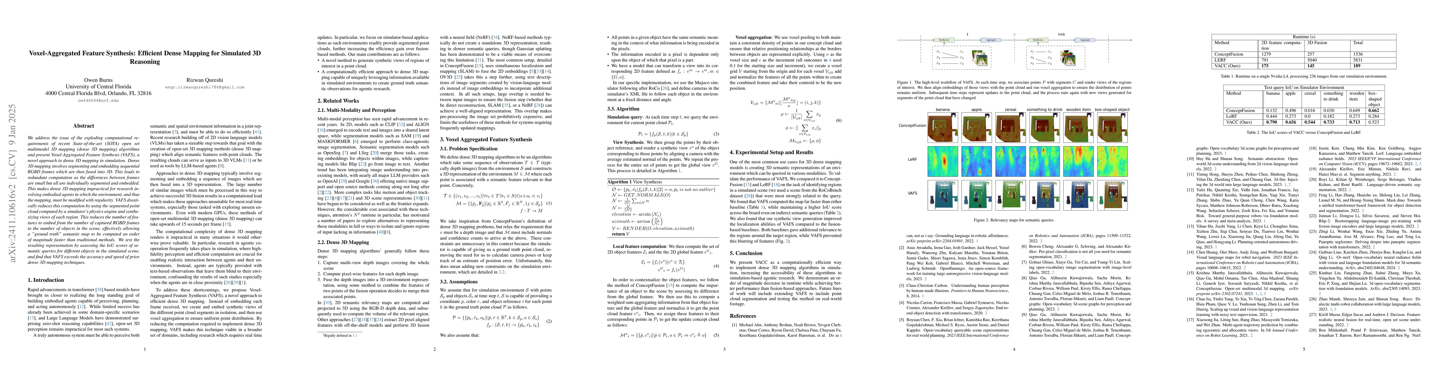 Thumbnail for Voxel-Aggergated Feature Synthesis: Efficient Dense Mapping for
  Simulated 3D Reasoning