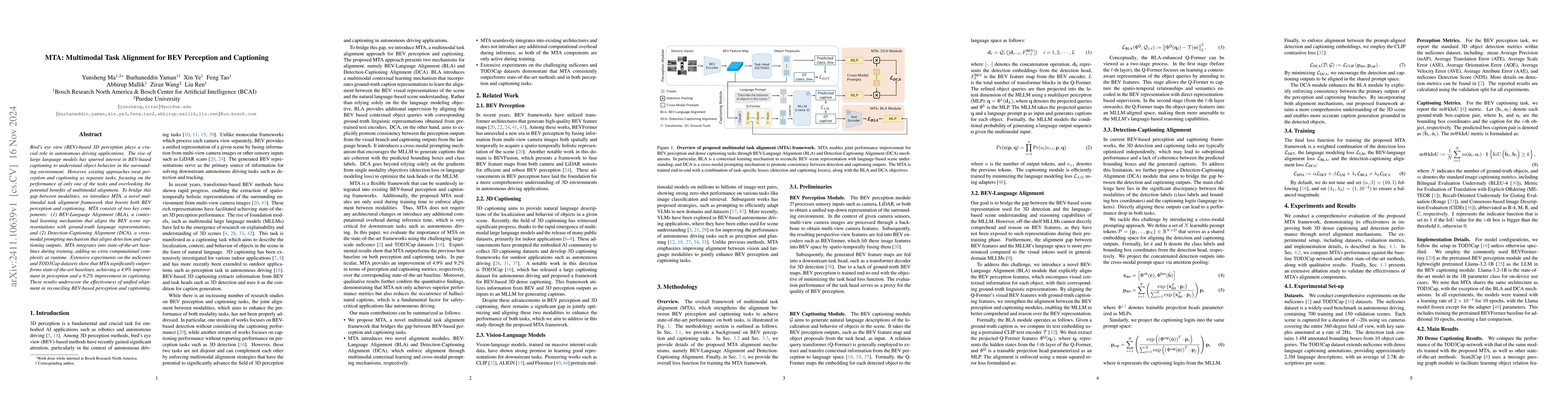 Thumbnail for MTA: Multimodal Task Alignment for BEV Perception and Captioning